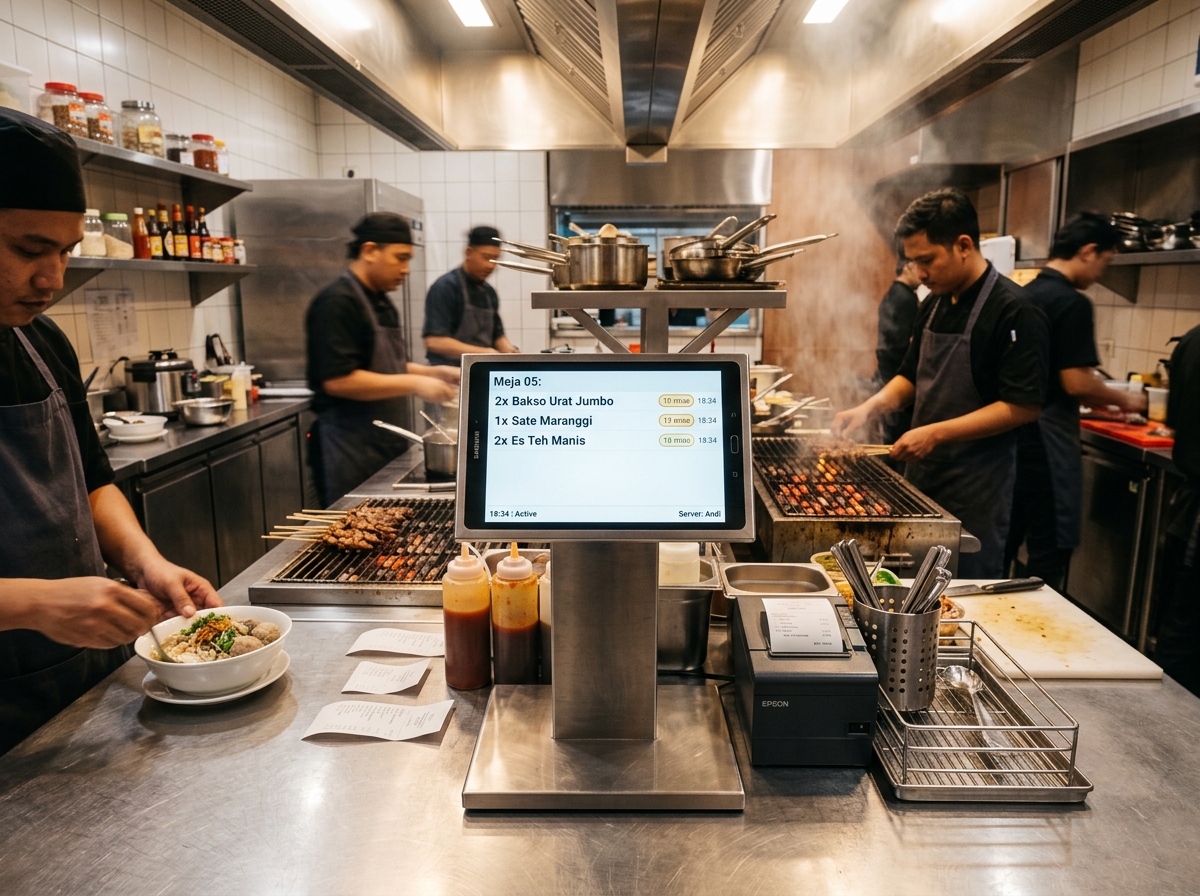 Kitchen Display System Layar Dapur Resto Sate Bakso