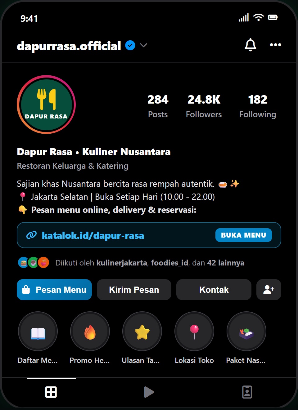 Foto Realistis Profil Instagram dengan Link Bio Katalok.id