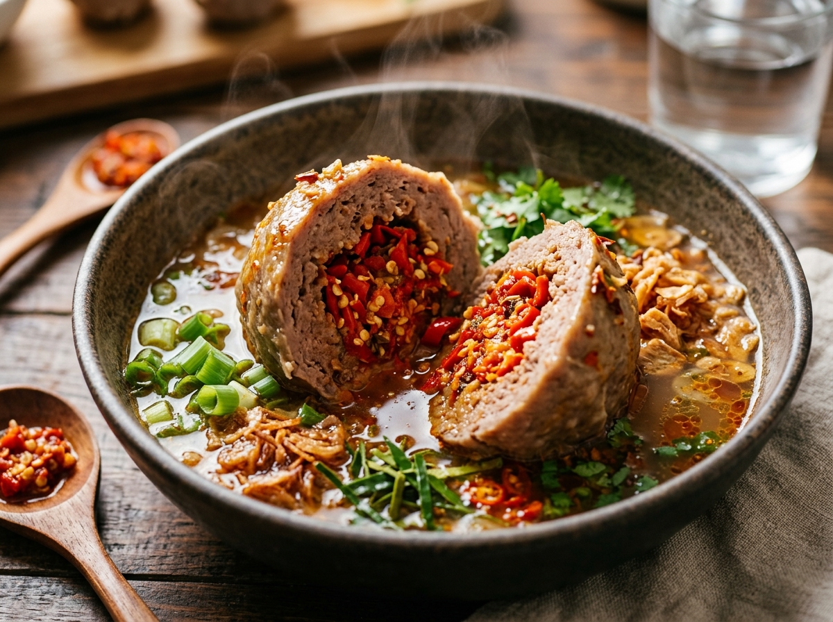 Bakso Urat Mercon Kuah Rawit Pedas